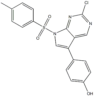 4-(2-chloro-7-tosyl-7H-pyrrolo[2,3-d]pyrimidin-5-yl)phenol Structure