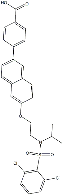 4-(6-(2-(2,6-dichloro-N-isopropylphenylsulfonamido)ethoxy)naphthalen-2-yl)benzoic acid Structure