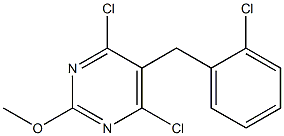 4,6-dichloro-5-(2-chlorobenzyl)-2-methoxypyrimidine Struktur