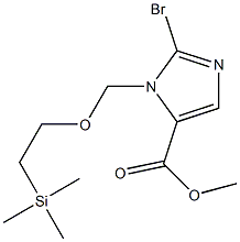 methyl 2-bromo-1-((2-(trimethylsilyl)ethoxy)methyl)-1H-imidazole-5-carboxylate 结构式