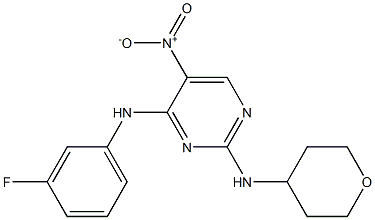 N4-(3-fluorophenyl)-5-nitro-N2-(tetrahydro-2H-pyran-4-yl)pyrimidine-2,4-diamine