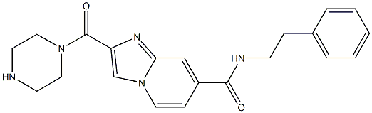 N-phenethyl-2-(piperazine-1-carbonyl)imidazo[1,2-a]pyridine-7-carboxamide Struktur