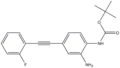 tert-butyl 2-amino-4-((2-fluorophenyl)ethynyl)phenylcarbamate,,结构式