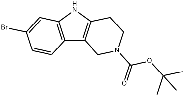 7-溴-3,4-二氢-1H-吡啶并[4,3-B]吲哚-2(5H)-羧酸叔丁酯, 1173155-30-0, 结构式