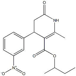 sec-butyl 2-methyl-4-(3-nitrophenyl)-6-oxo-1,4,5,6-tetrahydropyridine-3-carboxylate,,结构式