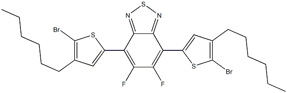 4,7-二(5-溴-4-己基噻吩基-2-)-5,6-二氟-2,1,3-苯并噻二唑 结构式