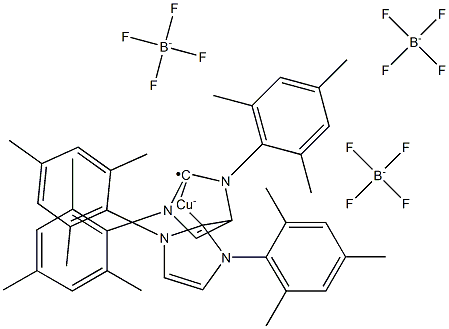 Bis(1,3-bis(2,4,6-trimethylphenyl)-imidazol-2-ylidene)copper(I)trifluoroborate Structure