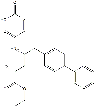 (2Z)-4-{[(1S,3R)-1-([1,1'-Biphenyl]-4-ylmethyl)-4-ethoxy-3-methyl-4-oxobutyl]amino}-4-oxobut-2-enoic acid Structure
