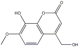 4-羟甲基-7-甲氧基-8-羟基香豆素, , 结构式