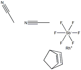 [(Bisacetonitrile)(norbornadiene)]rhodium(I) hexafluoroantimonate 97% Structure