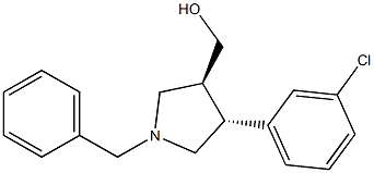 ((3S,4R)-1-benzyl-4-(3-chlorophenyl)pyrrolidin-3-yl)methanol Structure