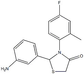 2-(3-aminophenyl)-3-(4-fluoro-2-methylphenyl)thiazolidin-4-one Structure