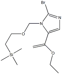 2-bromo-5-(1-ethoxyvinyl)-1-((2-(trimethylsilyl)ethoxy)methyl)-1H-imidazole,,结构式