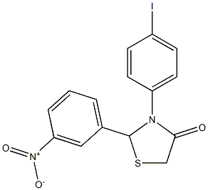 3-(4-iodophenyl)-2-(3-nitrophenyl)thiazolidin-4-one Structure