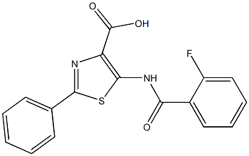5-(2-fluorobenzamido)-2-phenylthiazole-4-carboxylic acid Structure
