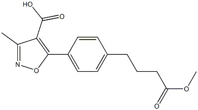5-(4-(4-methoxy-4-oxobutyl)phenyl)-3-methylisoxazole-4-carboxylic acid Struktur