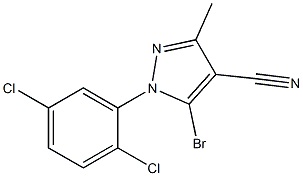 5-bromo-1-(2,5-dichlorophenyl)-3-methyl-1H-pyrazole-4-carbonitrile Struktur