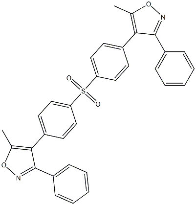 4,4'-(sulfonylbis(4,1-phenylene))bis(5-methyl-3-phenylisoxazole) Structure