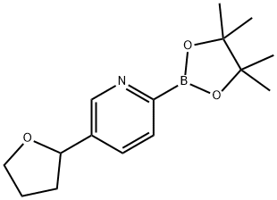 5-(tetrahydrofuran-2-yl)-2-(4,4,5,5-tetramethyl-1,3,2-dioxaborolan-2-yl)pyridine Struktur