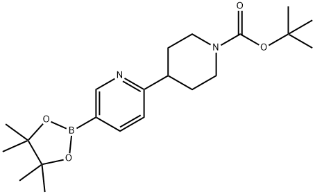 4-(5-(4,4,5,5-四甲基-1,3,2-二氧硼杂环戊烷-2-基)吡啶-2-基)哌啶-1-羧酸叔丁酯, 2223046-23-7, 结构式
