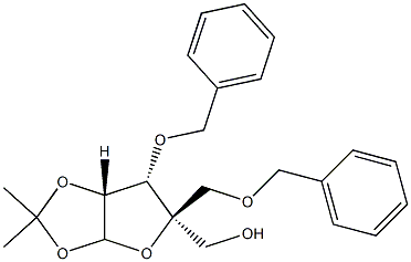 ((5R,6S,6aR)-6-(benzyloxy)-5-((benzyloxy)methyl)-2,2-dimethyltetrahydrofuro[2,3-d][1,3]dioxol-5-yl)methanol Structure