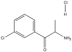 1-(3-氯苯基)-2-氨基-1-丙酮盐酸盐, , 结构式