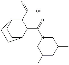 3-(3,5-dimethylpiperidine-1-carbonyl)bicyclo[2.2.2]octane-2-carboxylic acid,,结构式