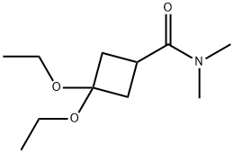 Cyclobutanecarboxamide, N,N-dimethyl-3-oxo-, diethyl acetal (6CI) Struktur