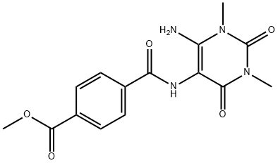 Terephthalamic  acid,  N-(6-amino-1,2,3,4-tetrahydro-1,3-dimethyl-2,4-dioxo-5-pyrimidinyl)-,  methyl  ester  (6CI) Structure