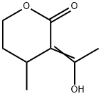 Valeric acid, 5-hydroxy-2-(1-hydroxyethylidene)-3-methyl-, delta-lactone (6CI) Structure