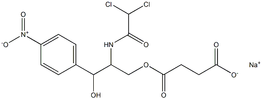 Succinic acid, 2-(2,2-dichloroacetamido)-3-hydroxy-3-(p-nitrophenyl)propyl ester, sodium salt (6CI) Struktur