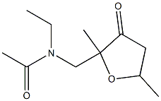 Acetamide, N-ethyl-N-(tetrahydro-2,5-dimethyl-3-oxofurfuryl)- (5CI) Struktur