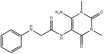 Uracil,  6-amino-5-(2-anilinoacetamido)-1,3-dimethyl-  (5CI) Struktur