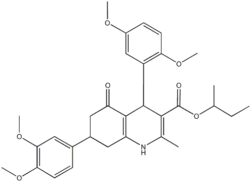 1005049-91-1 sec-butyl 4-(2,5-dimethoxyphenyl)-7-(3,4-dimethoxyphenyl)-2-methyl-5-oxo-1,4,5,6,7,8-hexahydro-3-quinolinecarboxylate