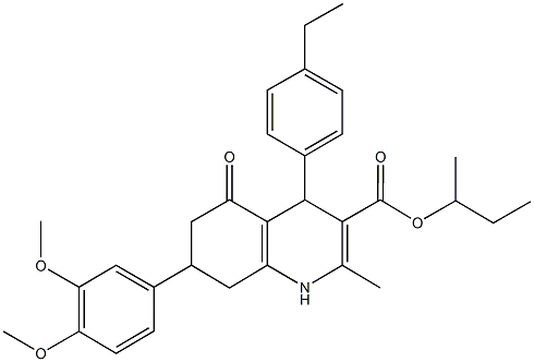 sec-butyl 7-(3,4-dimethoxyphenyl)-4-(4-ethylphenyl)-2-methyl-5-oxo-1,4,5,6,7,8-hexahydro-3-quinolinecarboxylate|