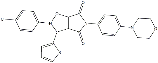 2-(4-chlorophenyl)-5-[4-(4-morpholinyl)phenyl]-3-(2-thienyl)dihydro-2H-pyrrolo[3,4-d]isoxazole-4,6(3H,5H)-dione,1005065-89-3,结构式
