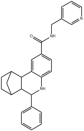 10-フェニル-N-(ピリジン-3-イルメチル)-9-アザテトラシクロ[10.2.1.02,11.03,8]ペンタデカ-3,5,7-トリエン-5-カルボキサミド 化学構造式