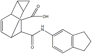 7-[(2,3-dihydro-1H-inden-5-ylamino)carbonyl]tricyclo[3.2.2.0~2,4~]non-8-ene-6-carboxylic acid Structure