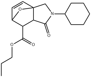 propyl 3-cyclohexyl-4-oxo-10-oxa-3-azatricyclo[5.2.1.0~1,5~]dec-8-ene-6-carboxylate Structure