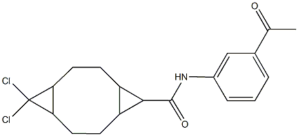 N-(3-acetylphenyl)-10,10-dichlorotricyclo[7.1.0.0~4,6~]decane-5-carboxamide Struktur