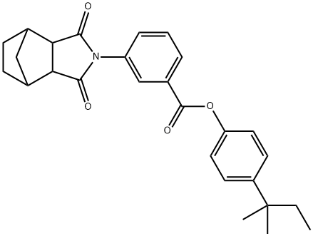 4-tert-pentylphenyl 3-(3,5-dioxo-4-azatricyclo[5.2.1.0~2,6~]dec-4-yl)benzoate Structure
