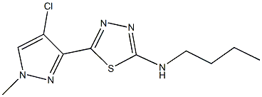 N-butyl-N-[5-(4-chloro-1-methyl-1H-pyrazol-3-yl)-1,3,4-thiadiazol-2-yl]amine,1005575-96-1,结构式