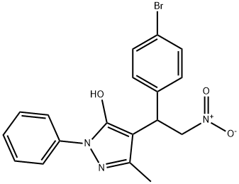 4-{1-(4-bromophenyl)-2-nitroethyl}-3-methyl-1-phenyl-1H-pyrazol-5-ol Struktur
