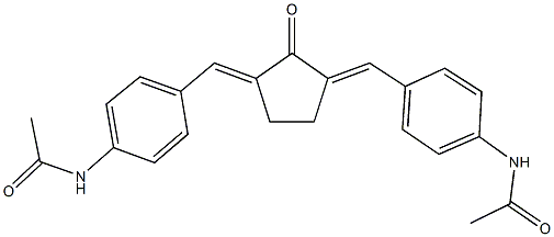 N-[4-({3-[4-(acetylamino)benzylidene]-2-oxocyclopentylidene}methyl)phenyl]acetamide Struktur