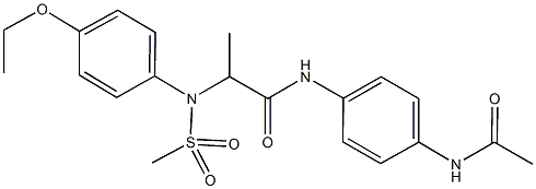 N-[4-(acetylamino)phenyl]-2-[4-ethoxy(methylsulfonyl)anilino]propanamide Struktur