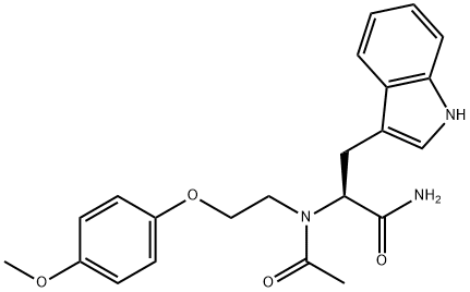 2-(acetylamino)-3-(1H-indol-3-yl)-N-[2-(4-methoxyphenoxy)ethyl]propanamide Struktur