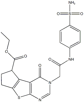 1019013-30-9 ethyl 3-{2-[4-(aminosulfonyl)anilino]-2-oxoethyl}-4-oxo-3,5,6,7-tetrahydro-4H-cyclopenta[4,5]thieno[2,3-d]pyrimidine-5-carboxylate