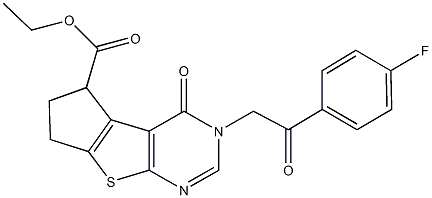 ethyl 3-[2-(4-fluorophenyl)-2-oxoethyl]-4-oxo-3,5,6,7-tetrahydro-4H-cyclopenta[4,5]thieno[2,3-d]pyrimidine-5-carboxylate Structure