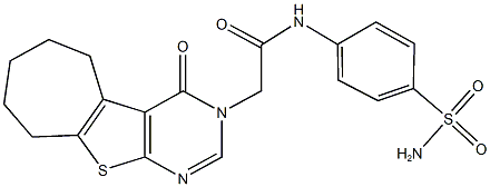 N-[4-(aminosulfonyl)phenyl]-2-(4-oxo-6,7,8,9-tetrahydro-4H-cyclohepta[4,5]thieno[2,3-d]pyrimidin-3(5H)-yl)acetamide Structure