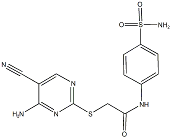 1019017-74-3 2-[(4-amino-5-cyano-2-pyrimidinyl)sulfanyl]-N-[4-(aminosulfonyl)phenyl]acetamide